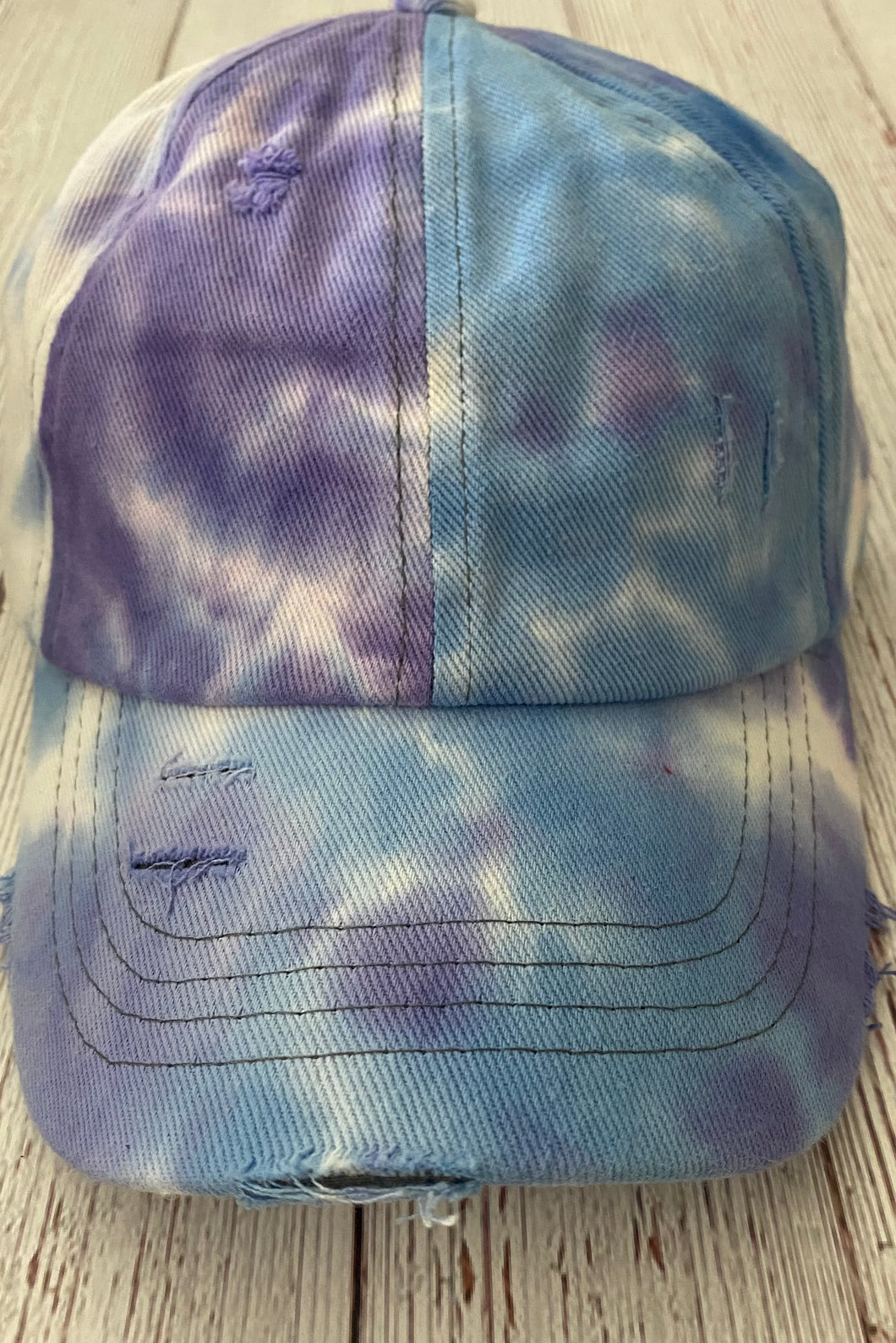 Tie dye cap-purple