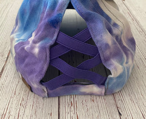 Tie dye cap-purple